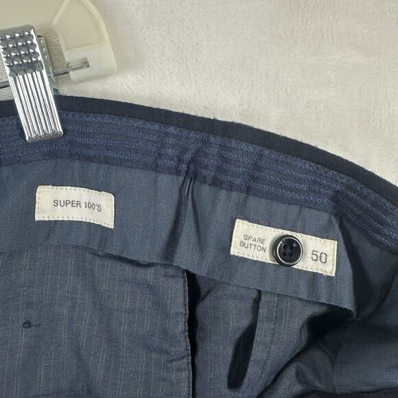 Incotex Slowear Wool Dress Pants Mens 32x28 Blue Super 100s Regular Fit Trousers - Picture 6 of 11